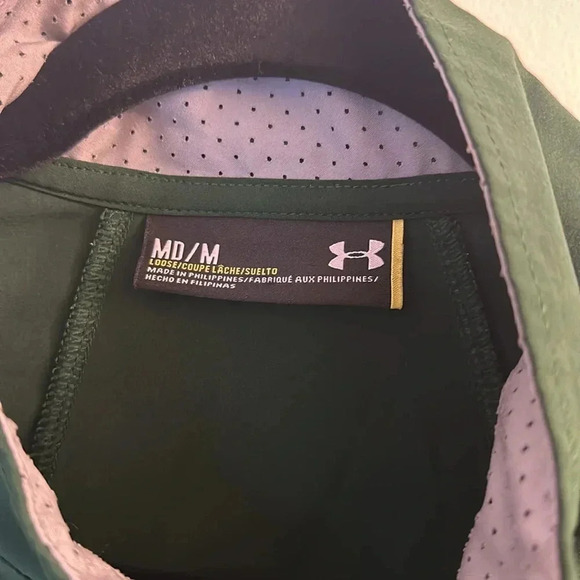 UNDER ARMOUR Squad Woven Warm Up Jacket green Zip medium - Picture 3 of 5